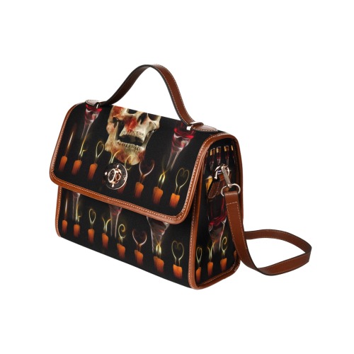 Skull Candles Wine Ritual Waterproof Canvas Bag-Brown (All Over Print) (Model 1641)