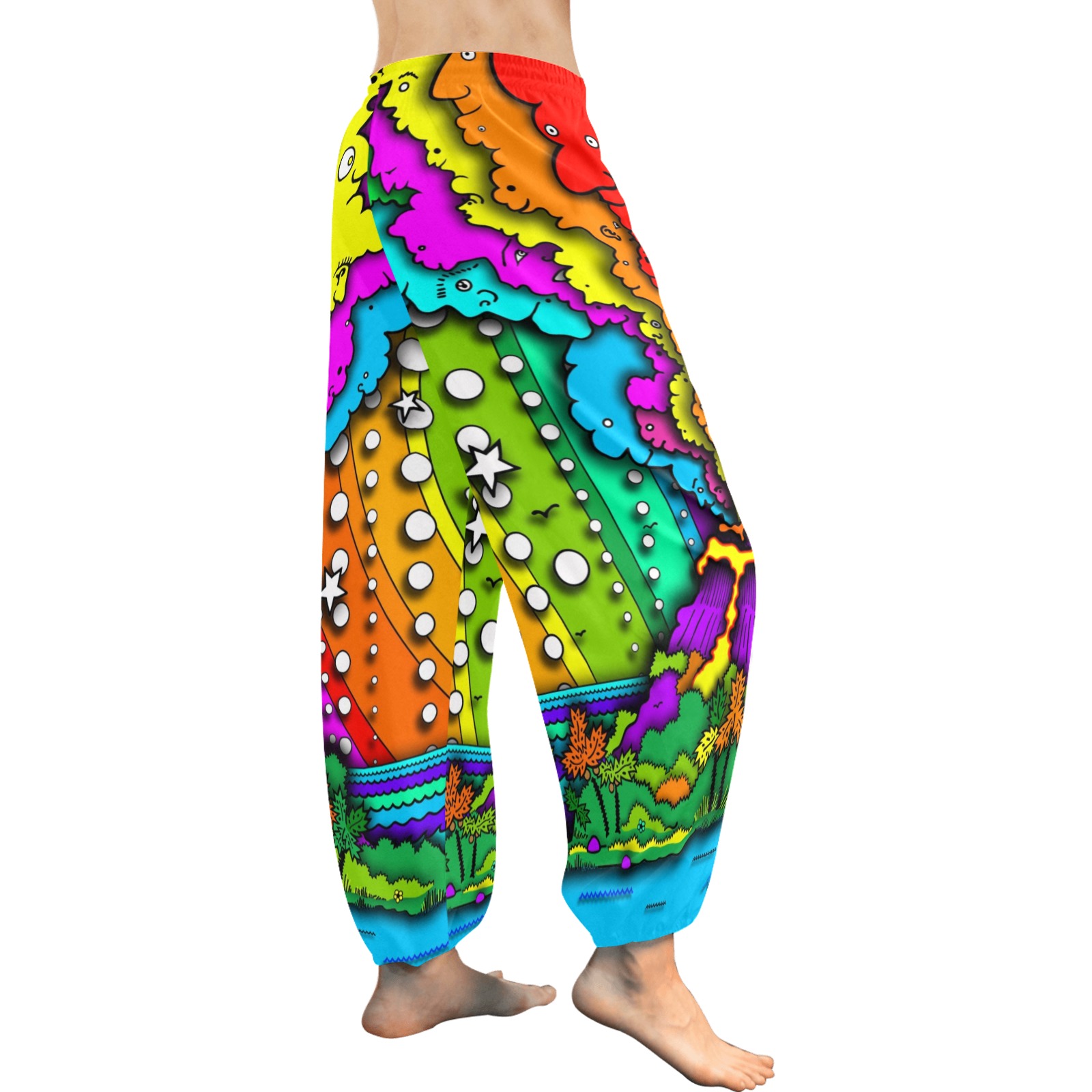 ITEM 18 _ HAREM PANTS - TINY ISLAND Women's All Over Print Harem Pants (Model L18)
