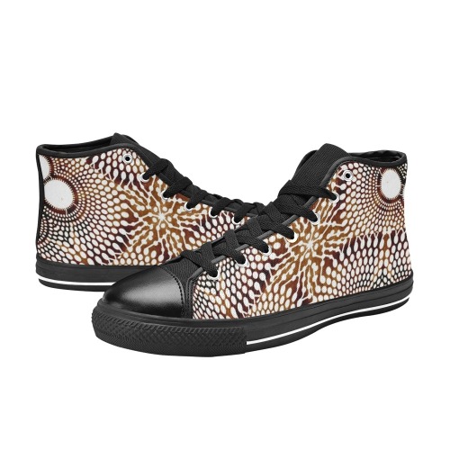 AFRICAN PRINT PATTERN 4 Women's Classic High Top Canvas Shoes (Model 017)
