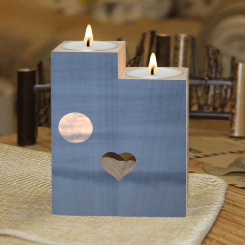 Moon waves Wooden Candle Holder (Without Candle)