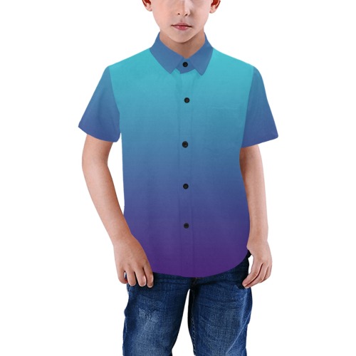 blu mau Boys' All Over Print Short Sleeve Shirt (Model T59)