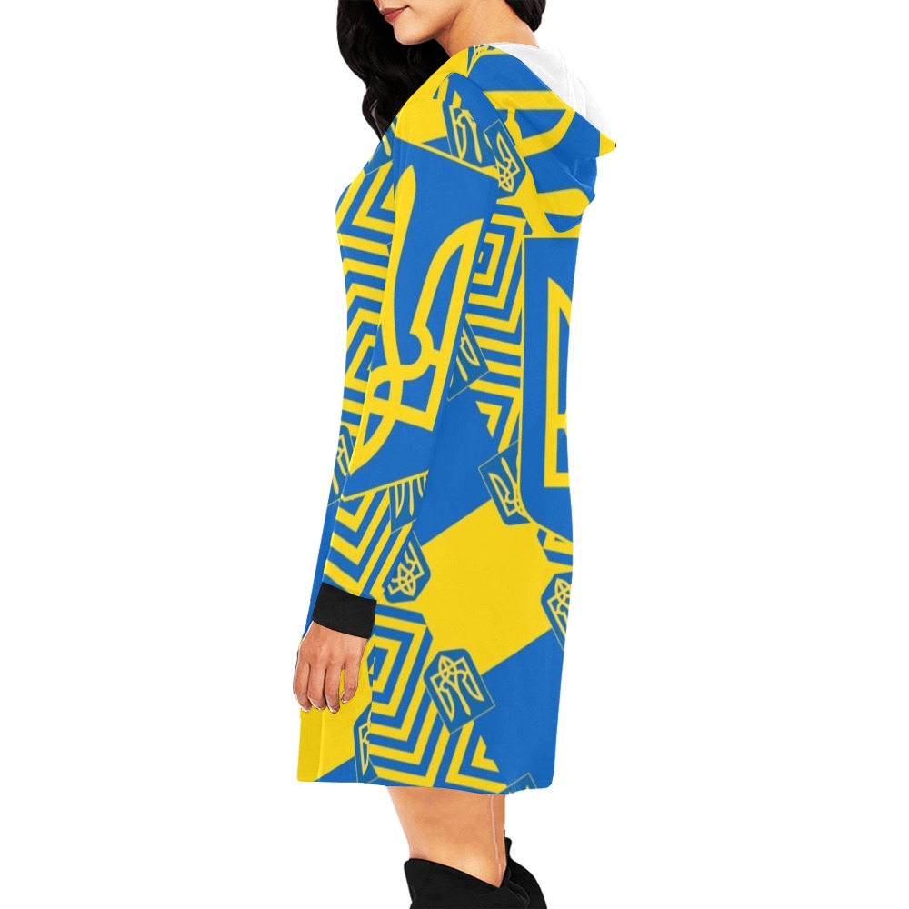 UKRAINE 2 All Over Print Hoodie Mini Dress (Model H27)