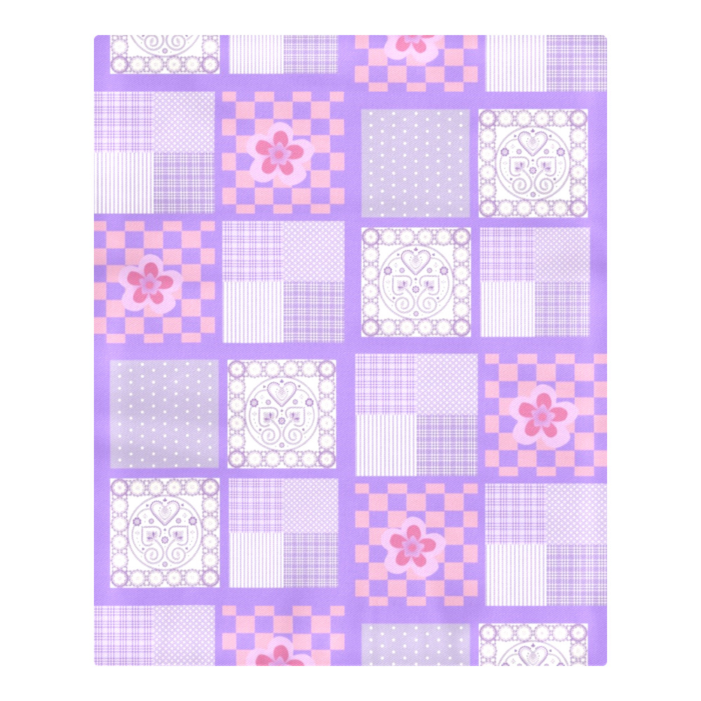 Pink and Purple Patchwork Design 3-Piece Bedding Set