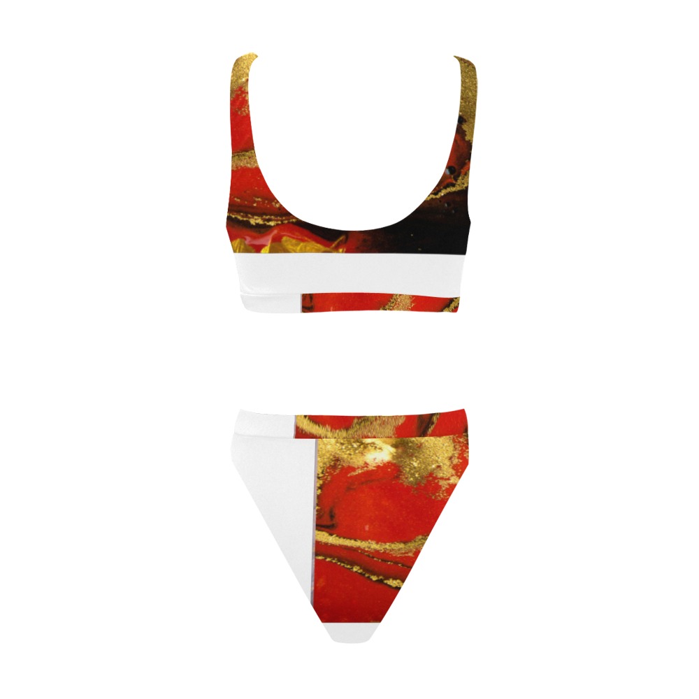 Royal Swimwear Sport Top & High-Waisted Bikini Swimsuit (Model S07)