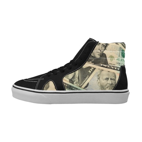 US PAPER CURRENCY Men's High Top Skateboarding Shoes (Model E001-1)