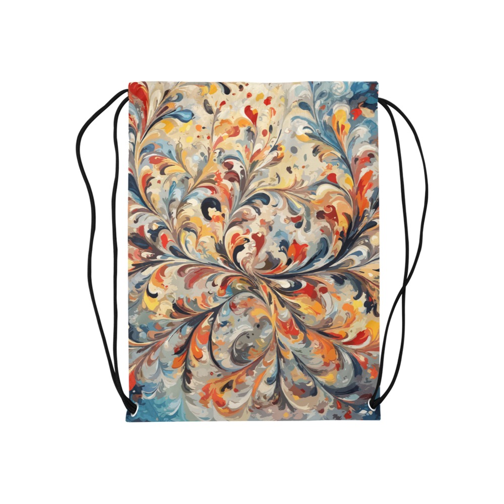 Stylish floral ornament. Beautiful colorful art Medium Drawstring Bag Model 1604 (Twin Sides) 13.8"(W) * 18.1"(H)