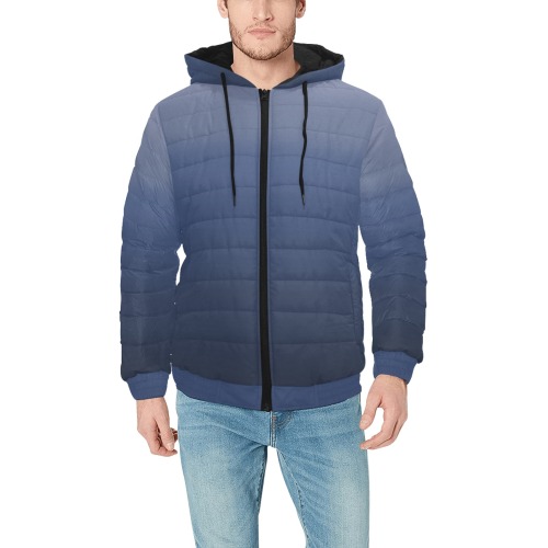 dk blu sp Men's Padded Hooded Jacket (Model H42)