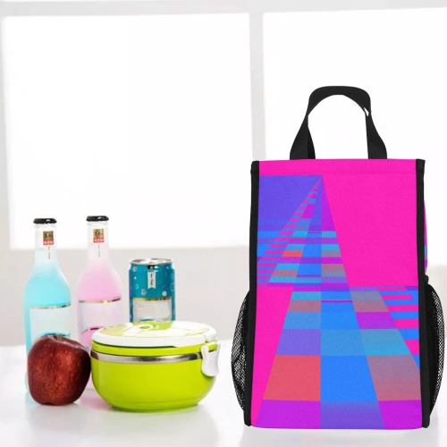 Bright Pink Blue Purple Abstract Geometric Foldable Picnic Tote Bag (Model 1718)