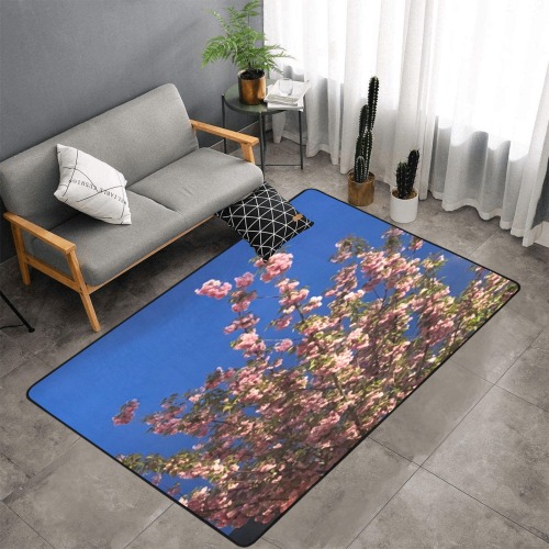 Cherry Tree Collection Area Rug with Black Binding 7'x5'