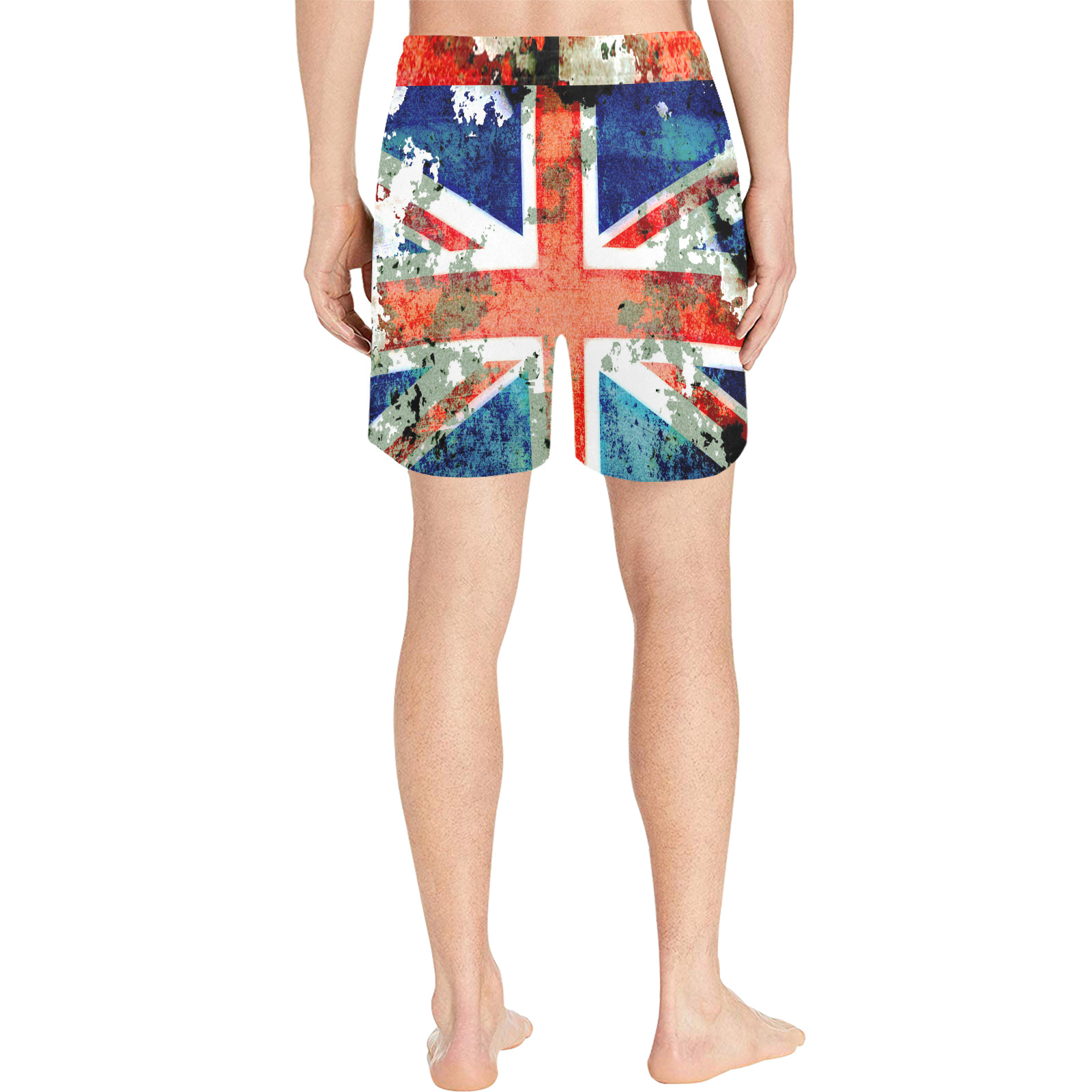 Extreme Grunge Union Jack Flag Men's Mid-Length Swim Shorts (Model L39)