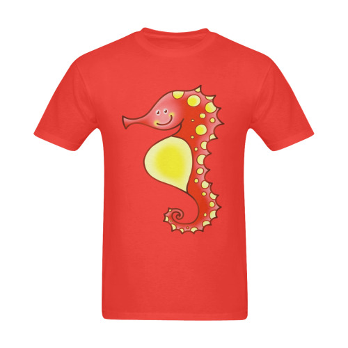 Seahorse Sealife Cartoon Sunny Men's T- shirt (Model T06)