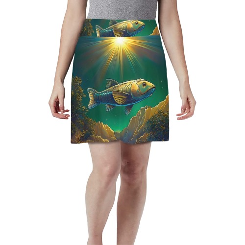 Celestial Swim Women's Athletic Skirt (Model D64)