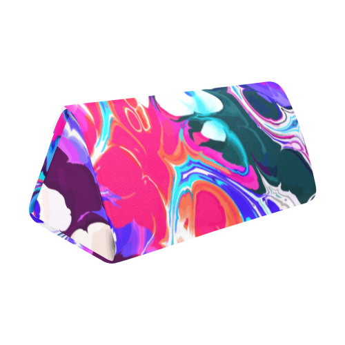 Blue White Pink Liquid Flowing Marbled Ink Abstract Custom Foldable Glasses Case