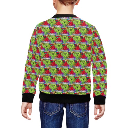 Green Christmas by Nico Bielow All Over Print Crewneck Sweatshirt for Kids (Model H29)