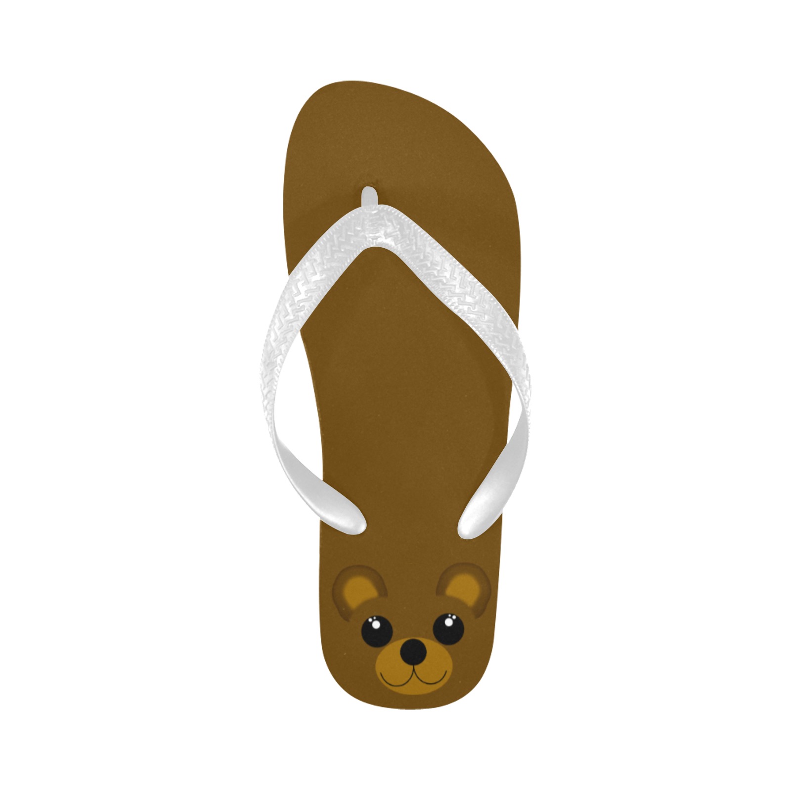 Kawaii Brown Bear Flip Flops for Men/Women (Model 040)