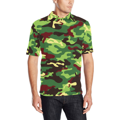 Hypebeast Modern Fashion Camouflage Camo Men's All Over Print Polo Shirt (Model T55)