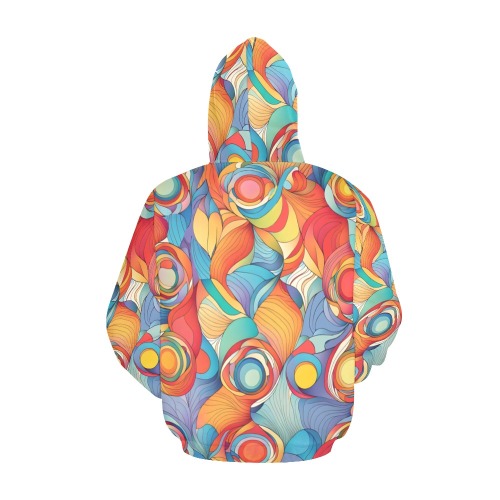 Abstract Flowers All Over Print Hoodie for Men (USA Size) (Model H13)