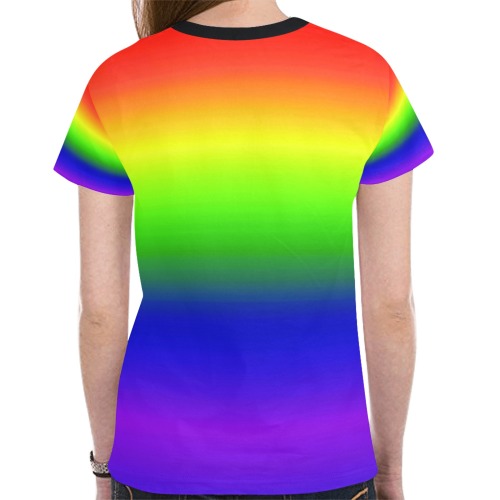 rainbow side New All Over Print T-shirt for Women (Model T45)