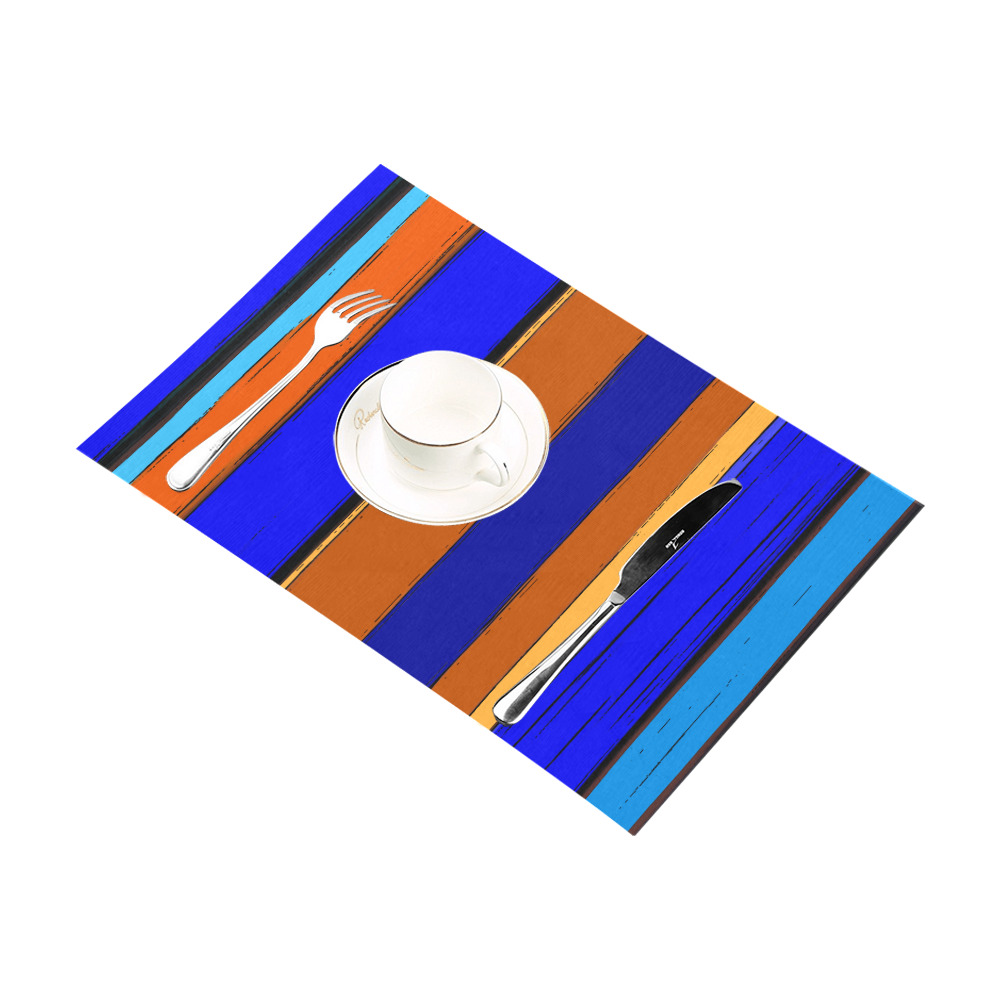 Abstract Blue And Orange 930 Placemat 12’’ x 18’’ (Set of 2)