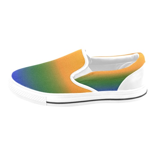 slice of YGB white Men's Slip-on Canvas Shoes (Model 019)