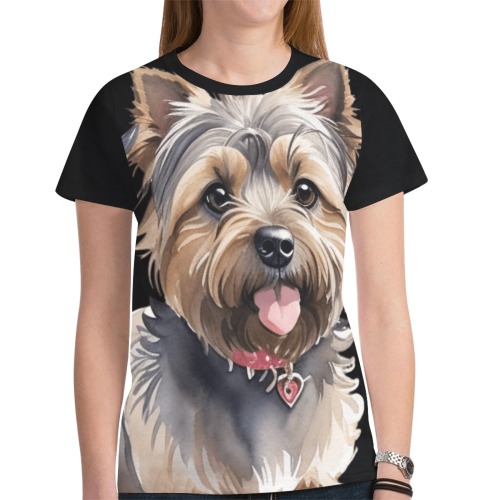 Cairn Terrier New All Over Print T-shirt for Women (Model T45)