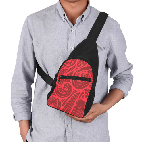 Graffiti Red Chest Bag-Front Printing (Model 1719)