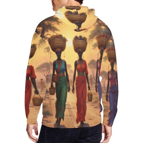 Africa hooded jacket 2 new All Over Print Full Zip Hoodie for Men (Model H14)