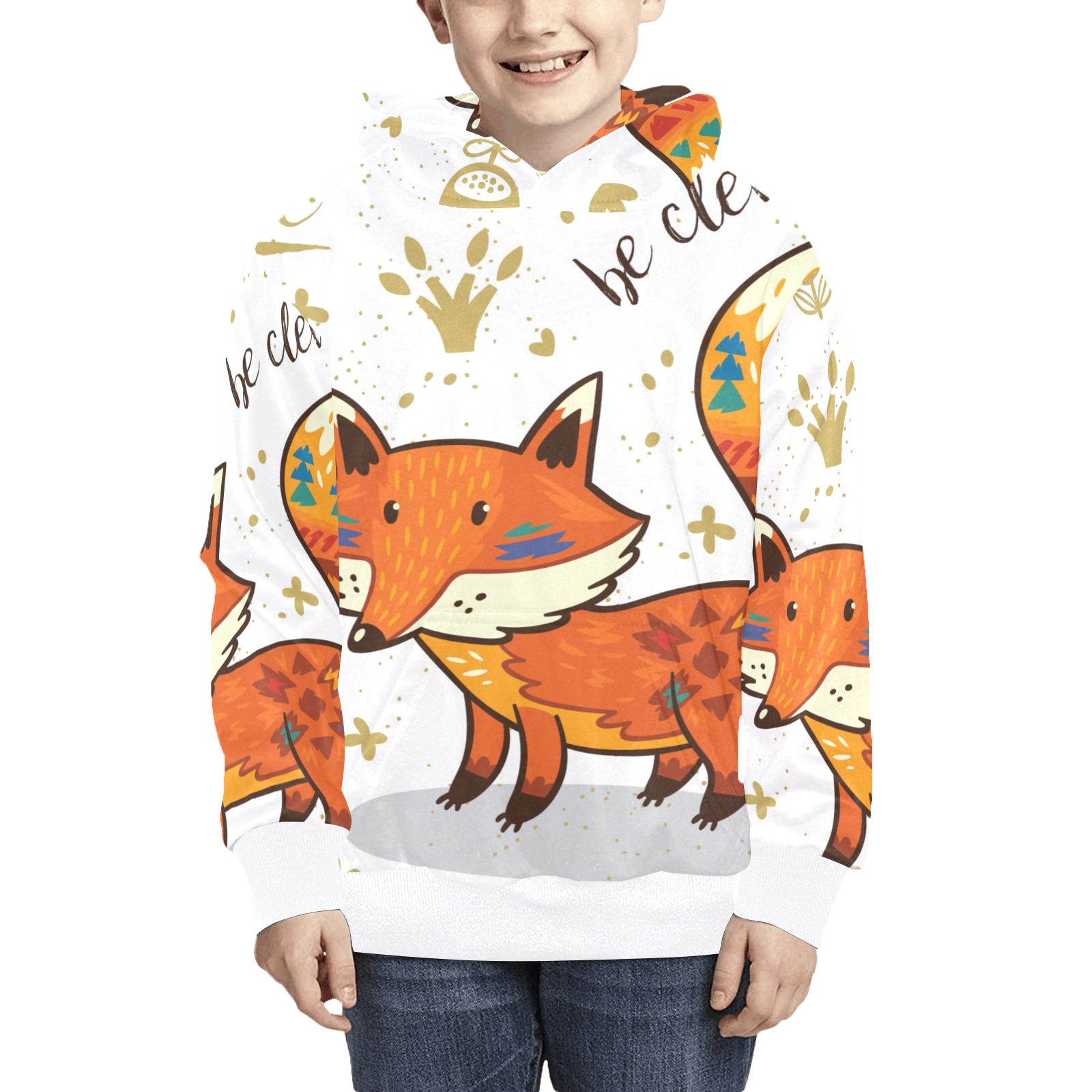 Fox kids hoodie Kids' All Over Print Hoodie (Model H38)
