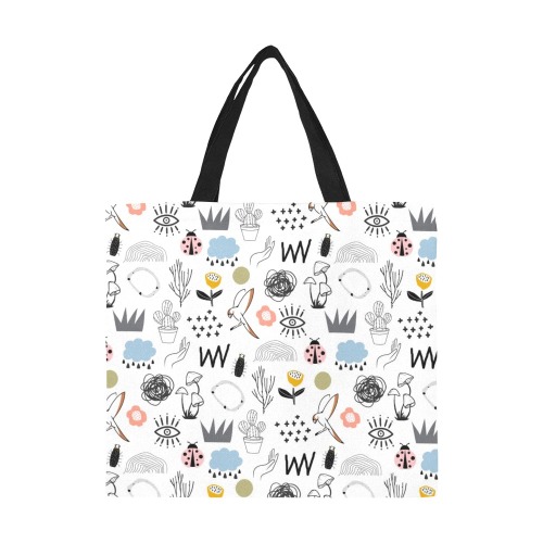 Doodle All Over Print Canvas Tote Bag/Large (Model 1699)