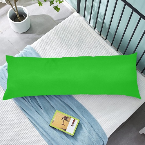 Merry Christmas Green Solid Color Body Pillow Case 20" x 54" (Two Sides)
