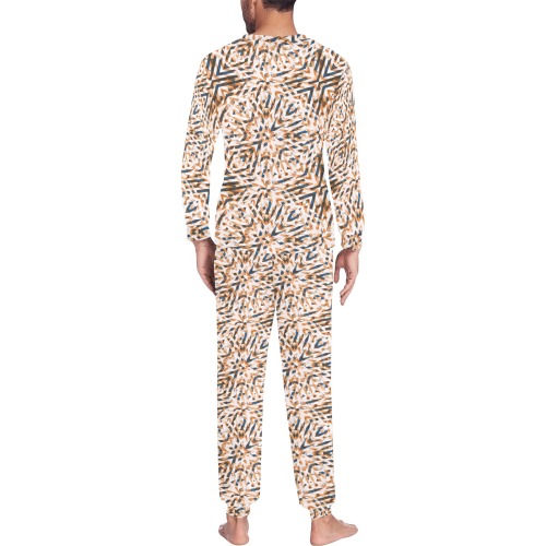 Geometric vintage mosaic 23 Men's All Over Print Pajama Set with Custom Cuff