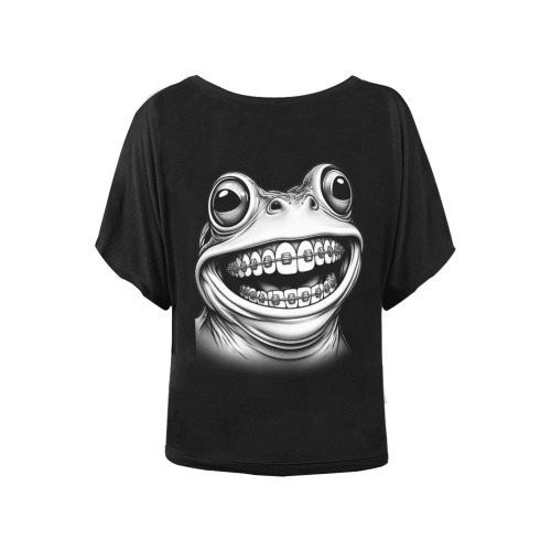 frog Women's Batwing-Sleeved Blouse T shirt (Model T44)