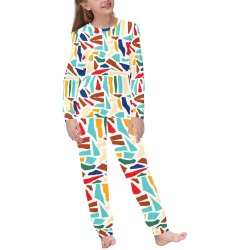 Colorful Brushstroke Shakes Kids' All Over Print Pajama Set