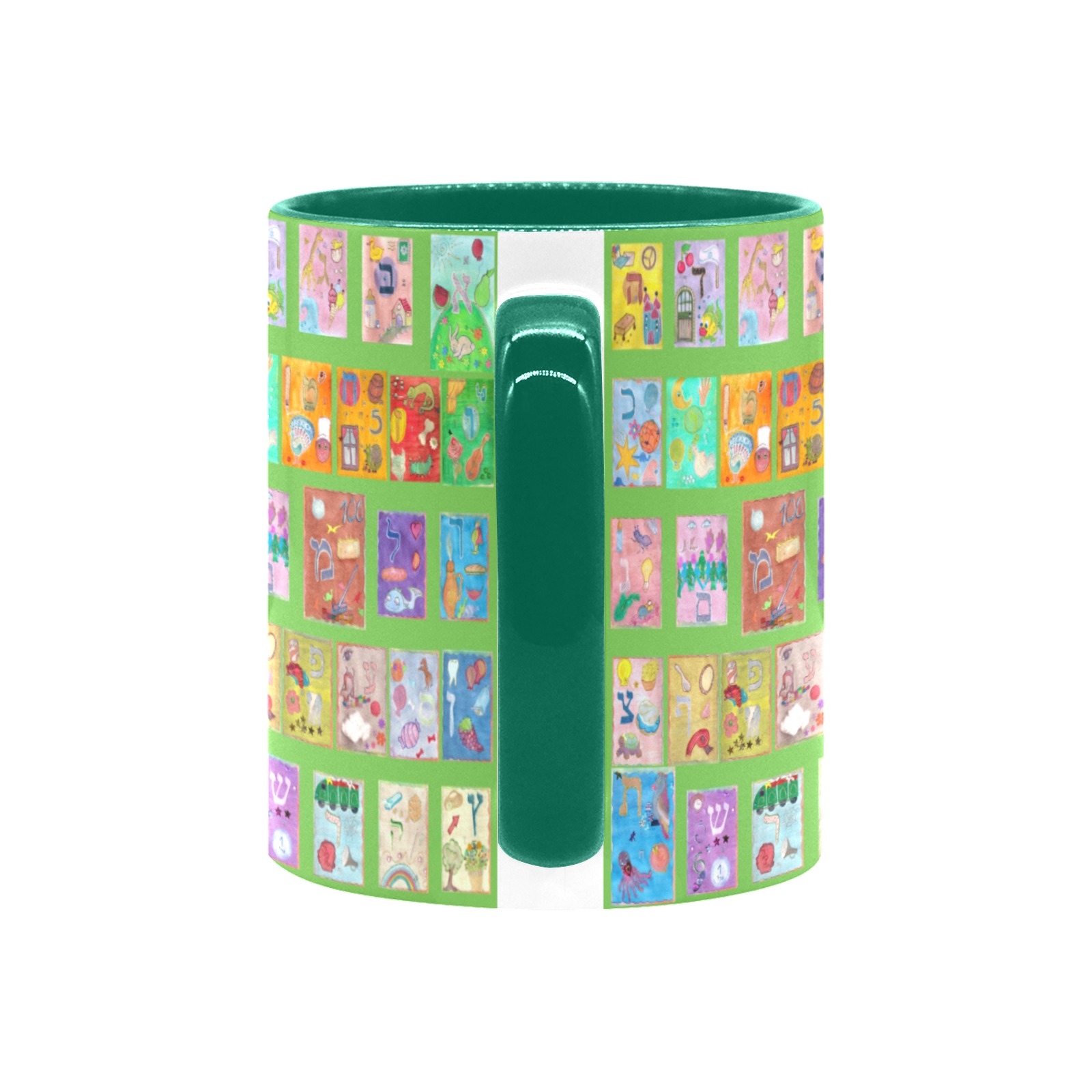 abecedaire vert Custom Inner Color Mug (11oz)