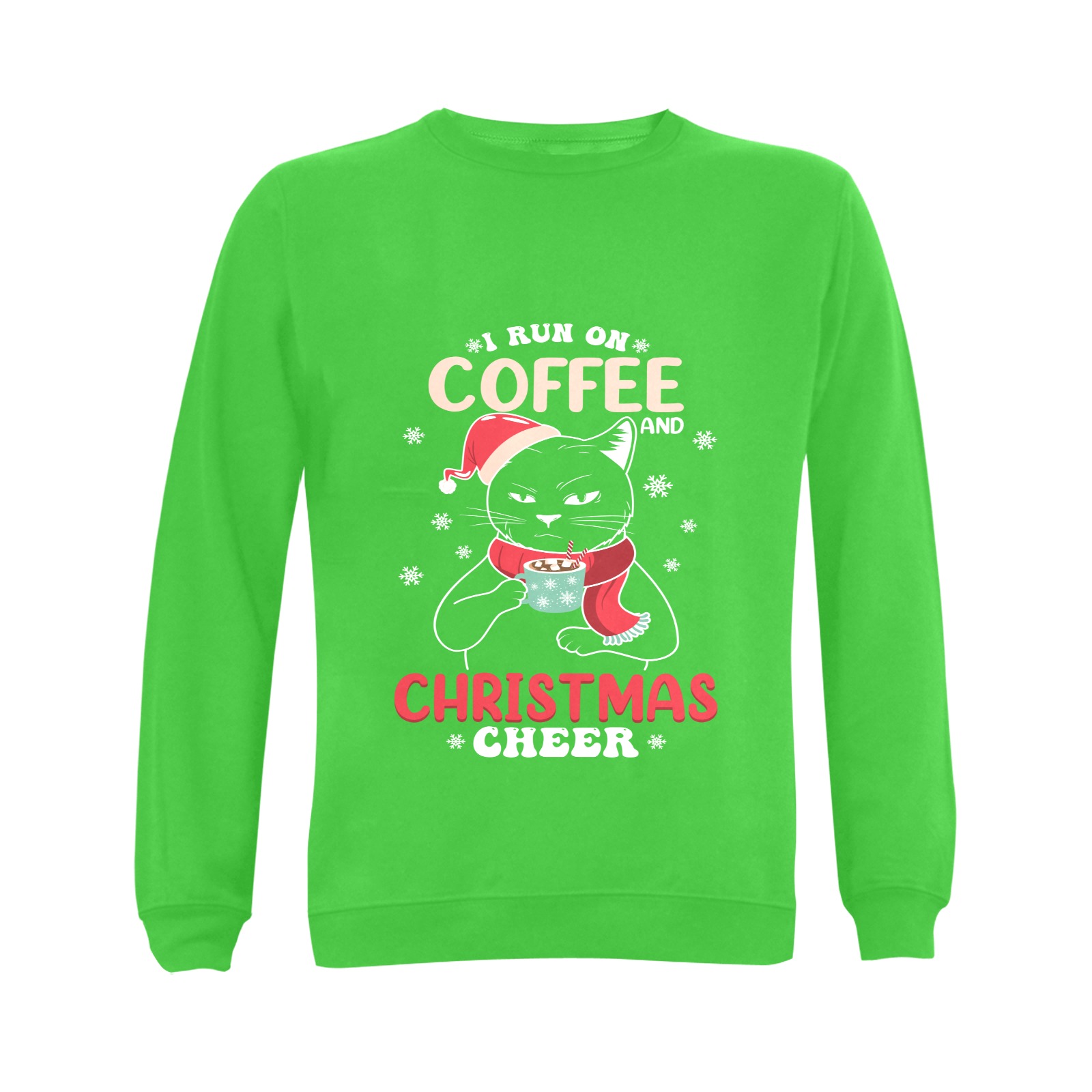 I Run On Coffee & Christmas Cheer Gildan Crewneck Sweatshirt(NEW) (Model H01)