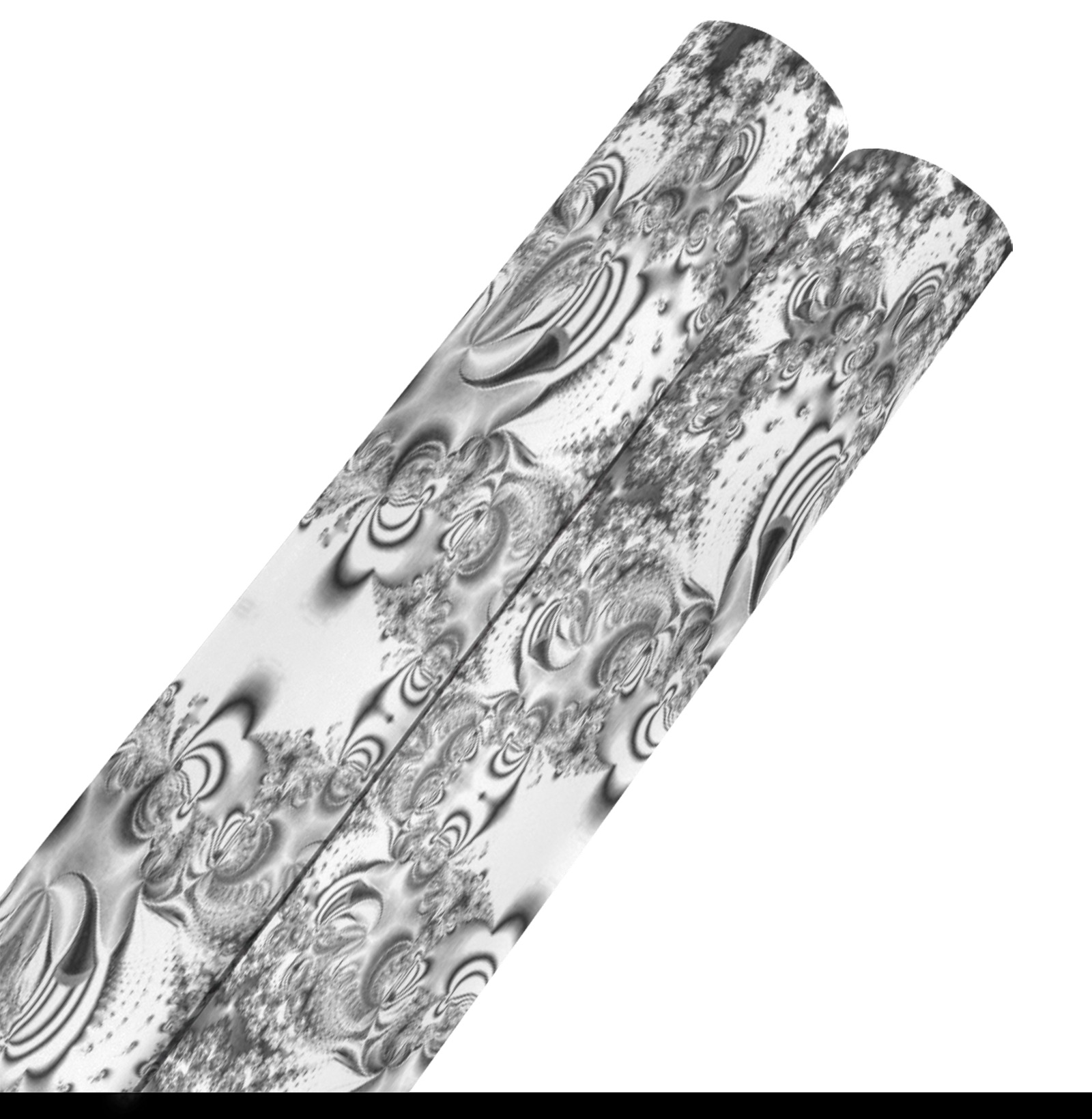 Silver Linings Frost Fractal Gift Wrapping Paper 58"x 23" (2 Rolls)