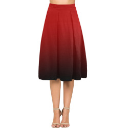 PENDENZA Red Mnemosyne Women's Crepe Skirt (Model D16)