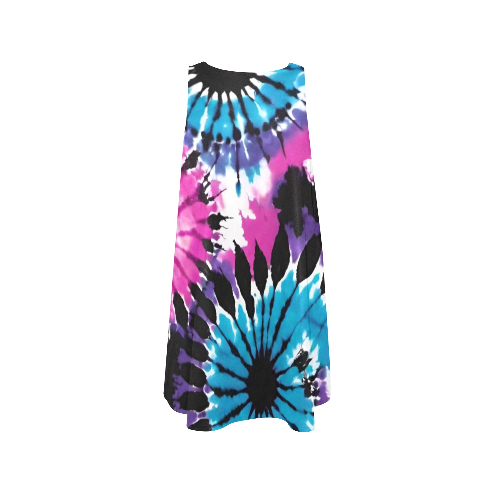 Hippy Tie Dye Sleeveless A-Line Pocket Dress (Model D57)