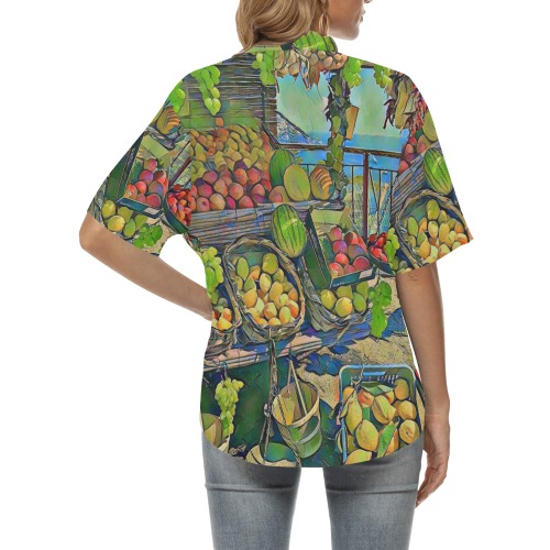 etet All Over Print Hawaiian Shirt for Women (Model T58)