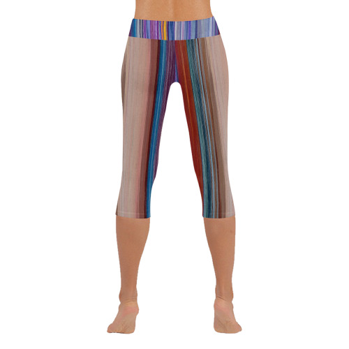 Altered Colours 1537 Women's Low Rise Capri Leggings (Invisible Stitch) (Model L08)