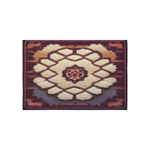 cream and burgundy flower, damask style Cotton Linen Wall Tapestry 60"x 40"
