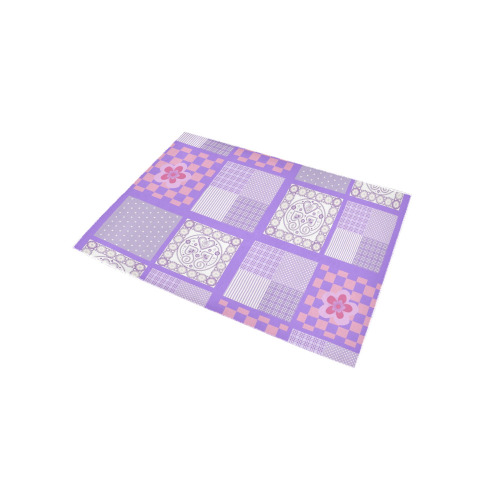 Pink and Purple Patchwork Design Area Rug 5'x3'3''