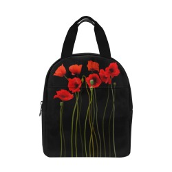 Poppies Floral Design Papaver somniferum Zipper Lunch Bag (Model 1720)