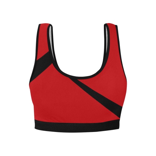 Sexy Red and Black Women's All Over Print Sports Bra (Model T52)