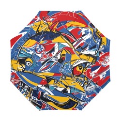 Fantasy abstract art of American football sport. Anti-UV Auto-Foldable Umbrella (U09)