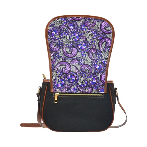Purple Pulse Saddle Bag/Small (Model 1649)(Flap Customization)