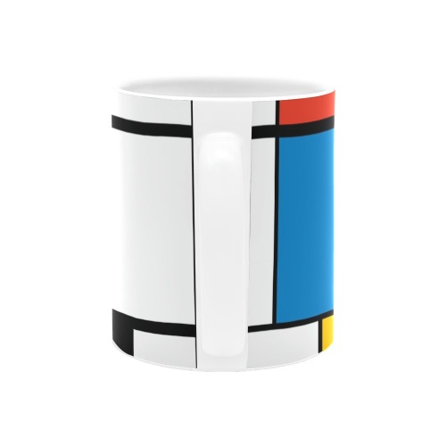 Mondrian De Stijl Modern White Mug(11OZ)
