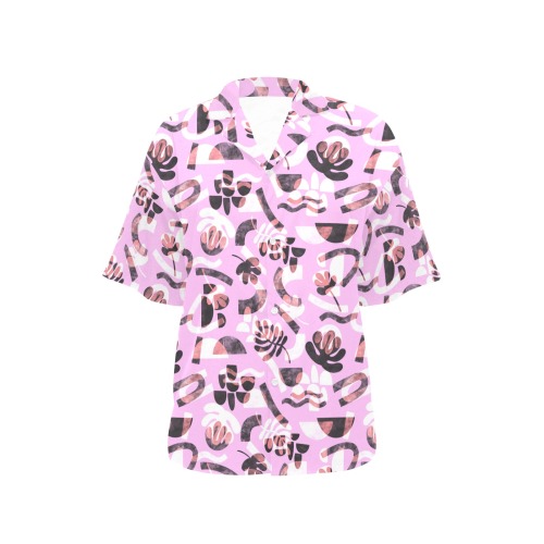 MODERN FORMS NATURE PINK All Over Print Hawaiian Shirt for Women (Model T58)