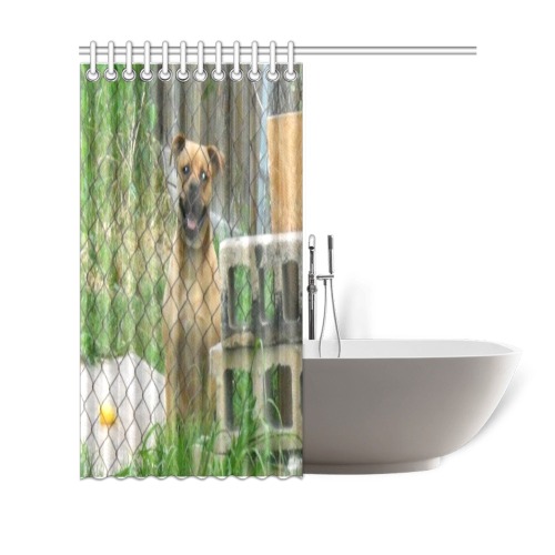 A Smiling Dog Shower Curtain 69"x70"