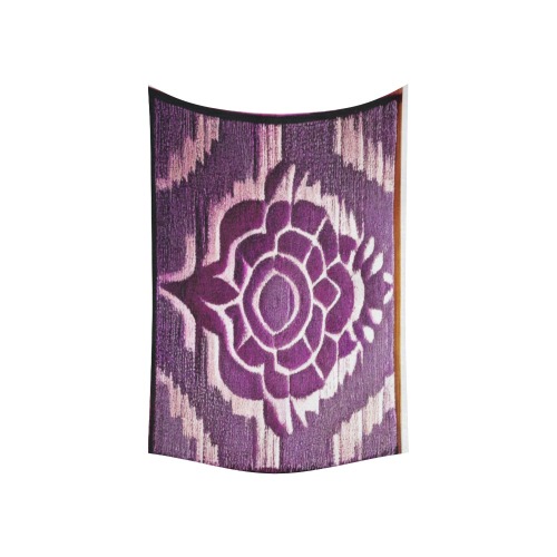 purple flower, damask style Cotton Linen Wall Tapestry 60"x 40"